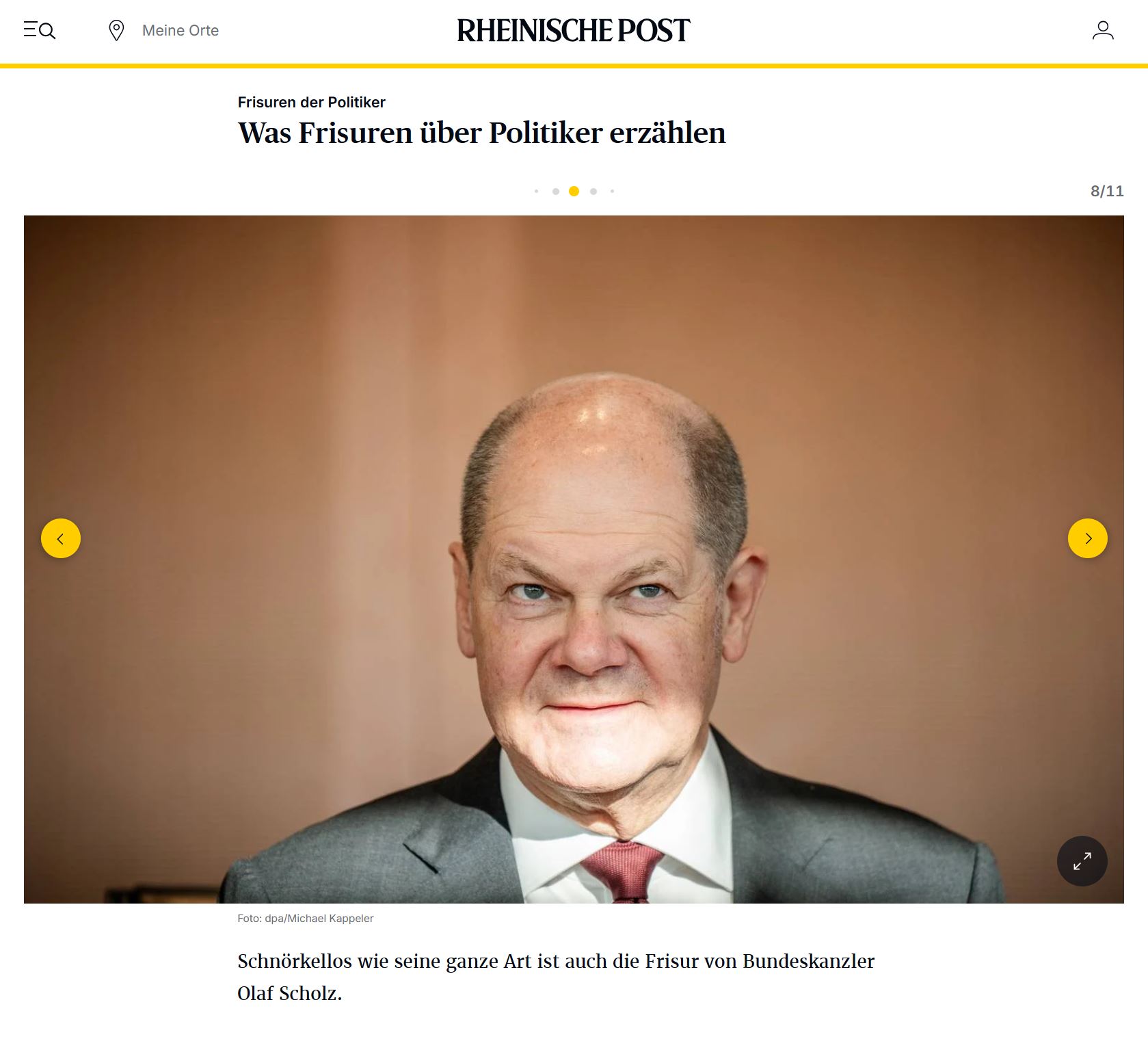 Screenshot Foto: Bundeskanzler Olaf Scholz und sein nahezu kahler Kopf